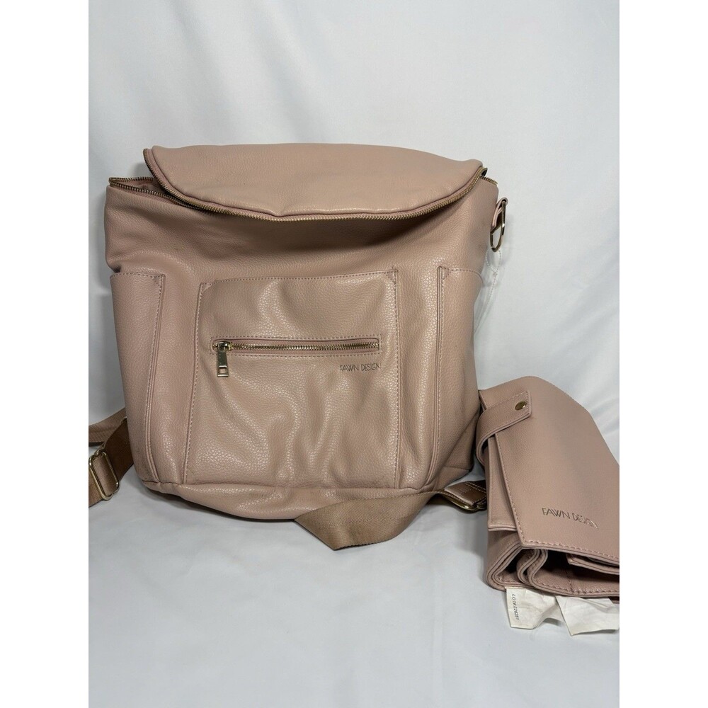 Fawn Design Diaper Bag Backpack Blush Pink Changing Pad Minimalist Diaper Bag